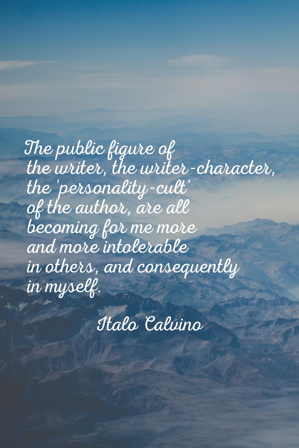 The public figure of the writer, the writer-character, the 'personality-cult' of the author, are al