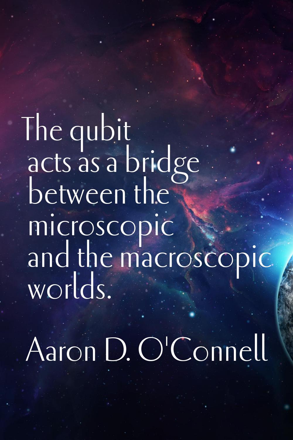 The qubit acts as a bridge between the microscopic and the macroscopic worlds.