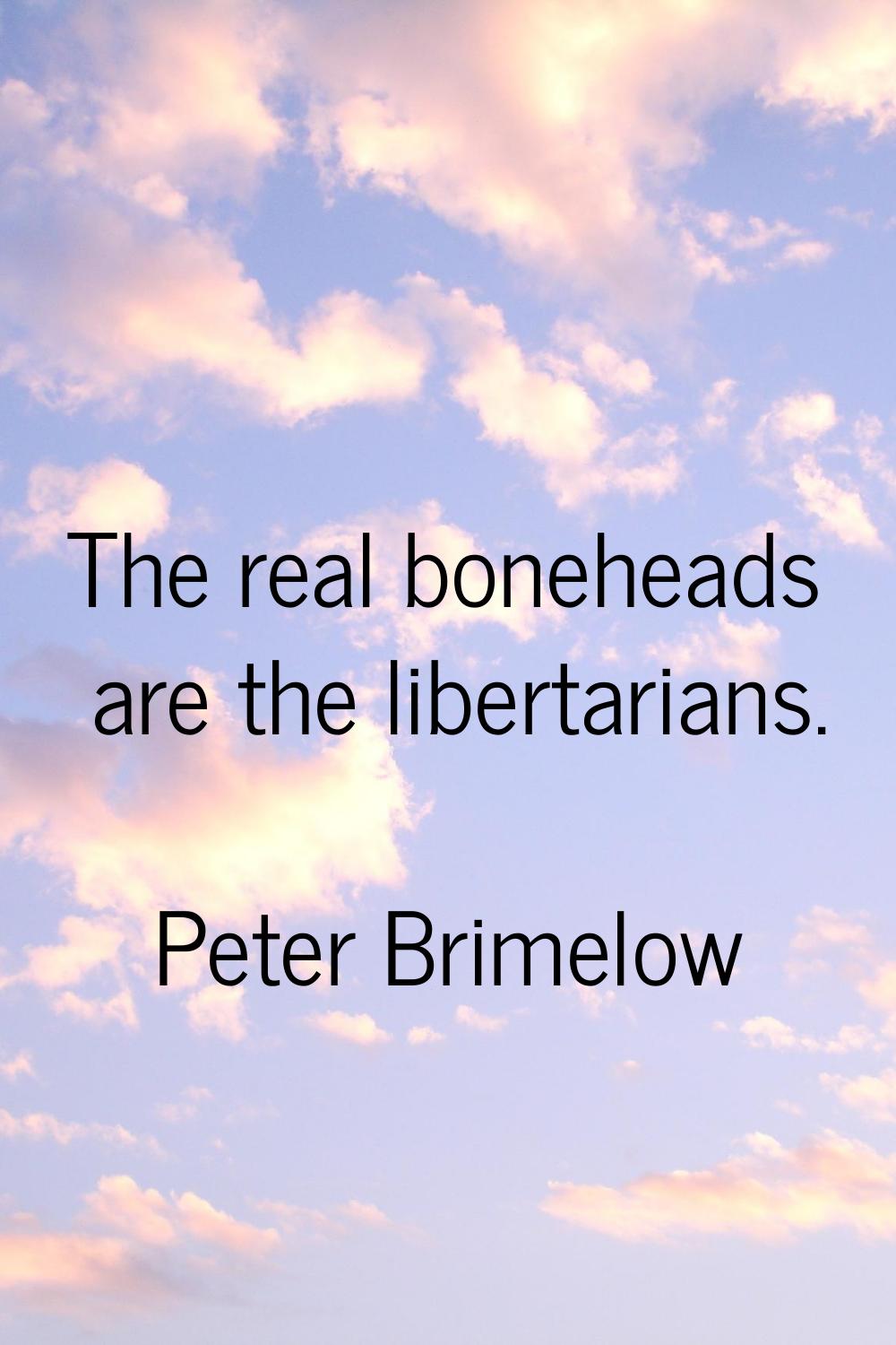The real boneheads are the libertarians.