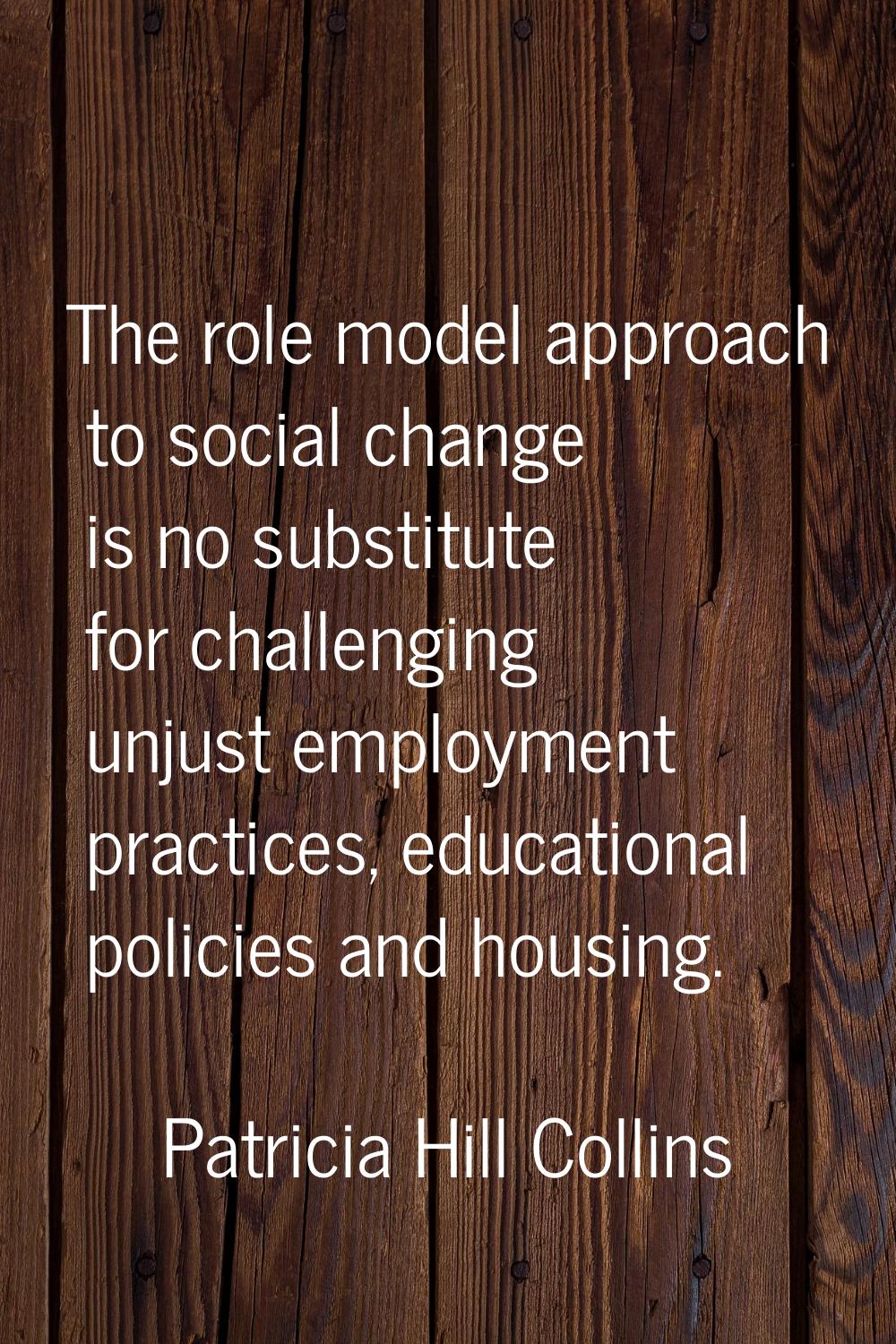 The role model approach to social change is no substitute for challenging unjust employment practic