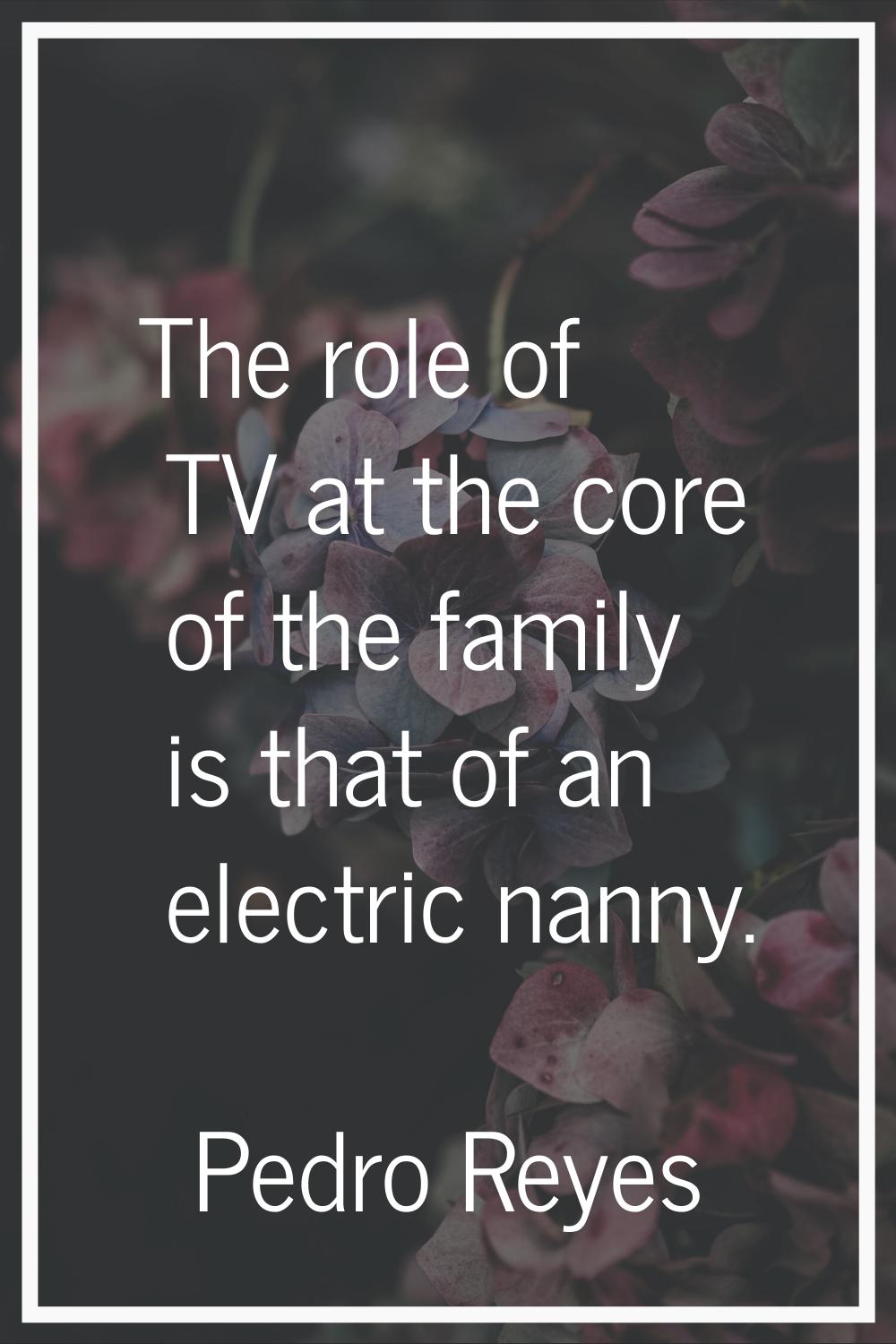 The role of TV at the core of the family is that of an electric nanny.