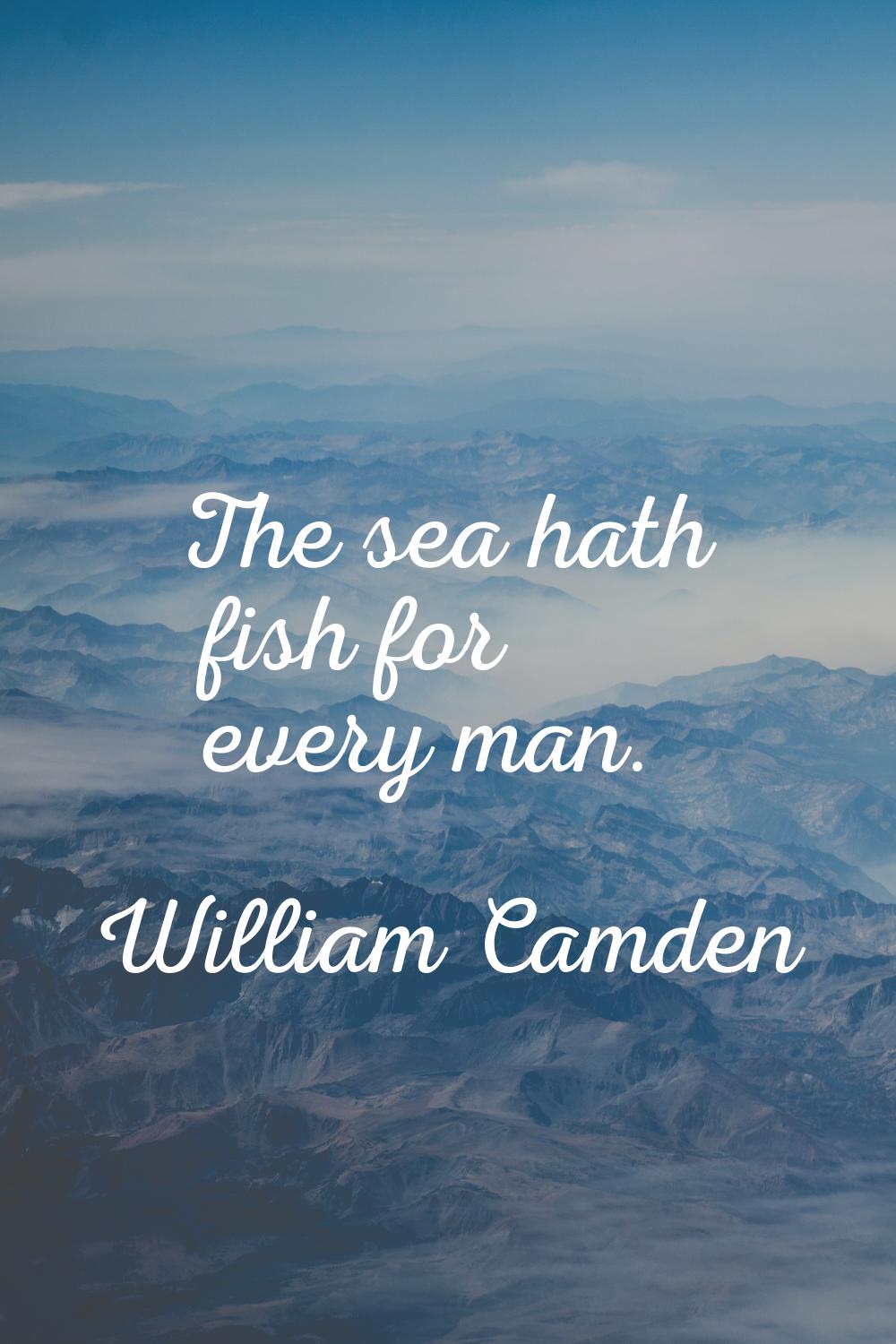 The sea hath fish for every man.