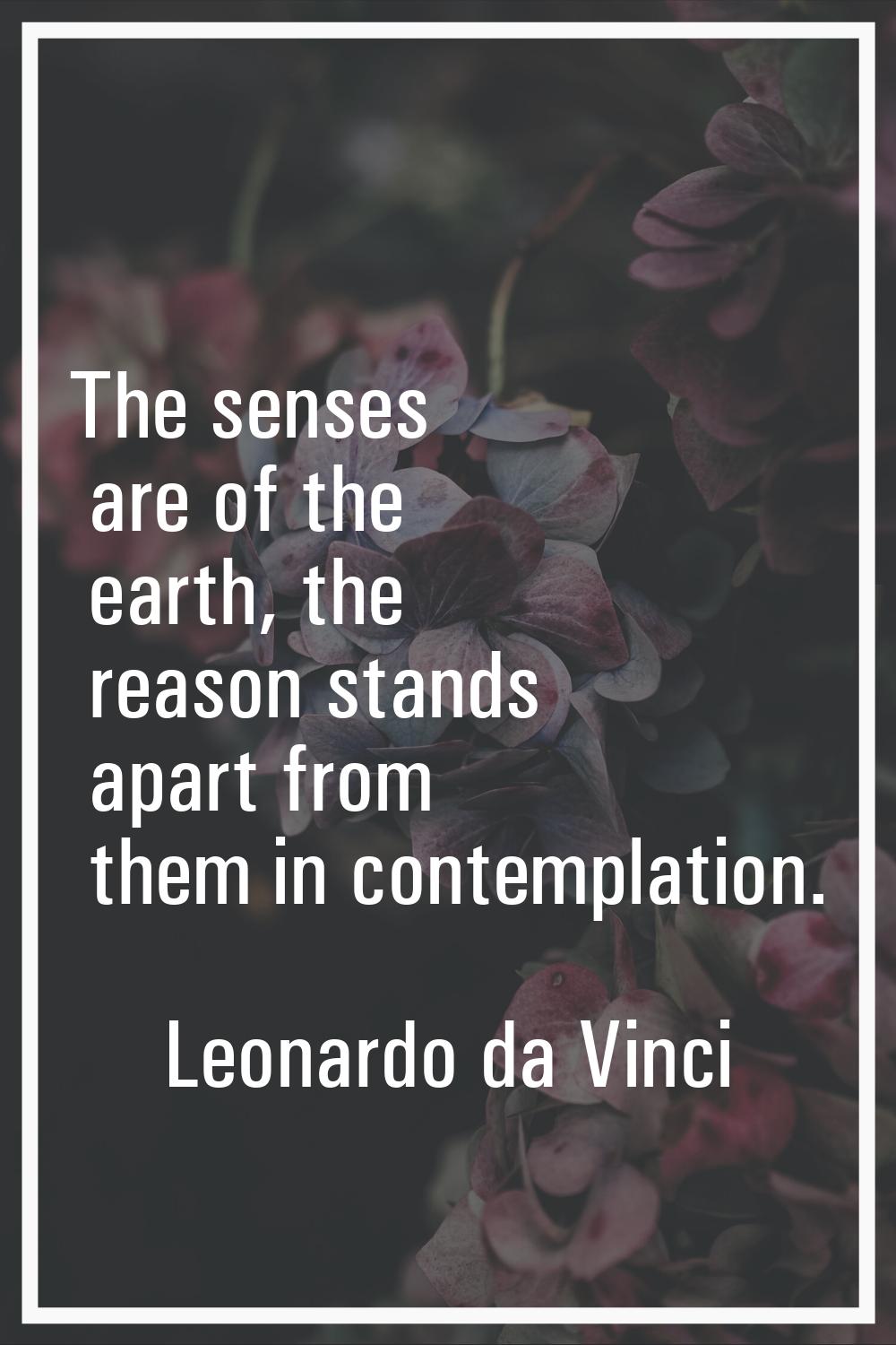 The senses are of the earth, the reason stands apart from them in contemplation.