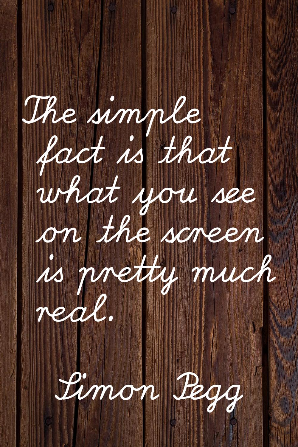 The simple fact is that what you see on the screen is pretty much real.