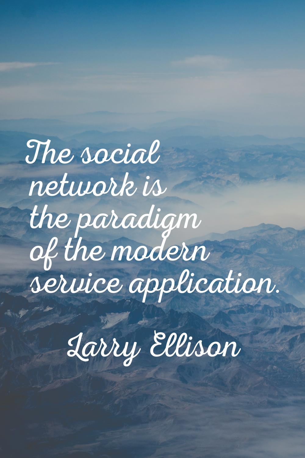 The social network is the paradigm of the modern service application.