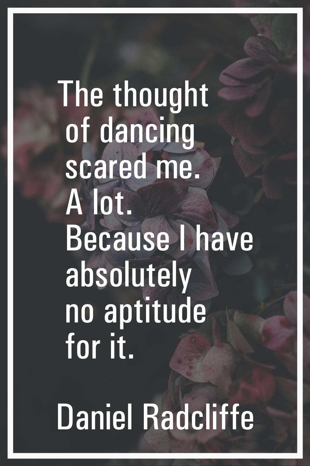 The thought of dancing scared me. A lot. Because I have absolutely no aptitude for it.