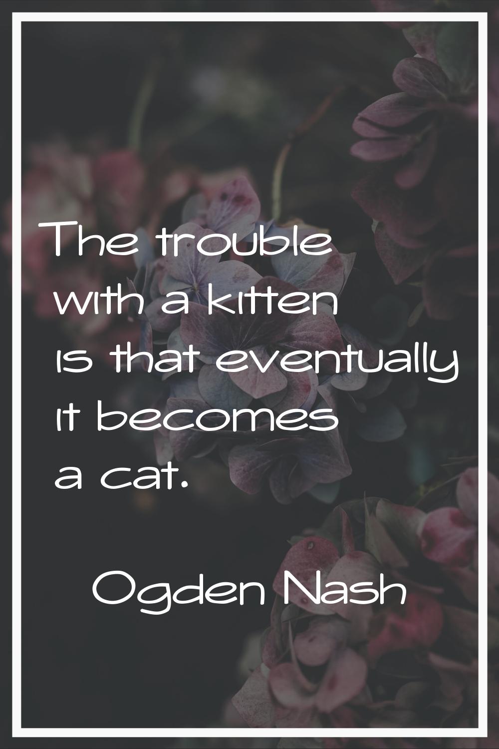 The trouble with a kitten is that eventually it becomes a cat.