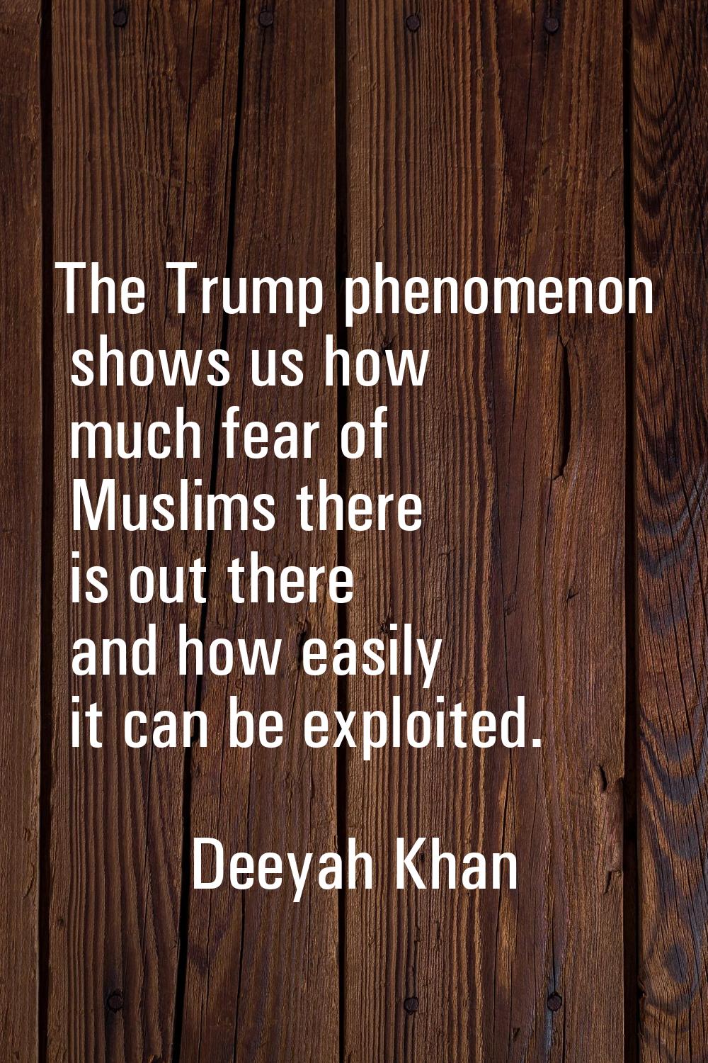 The Trump phenomenon shows us how much fear of Muslims there is out there and how easily it can be 