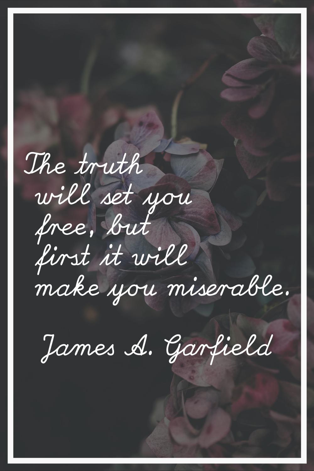The truth will set you free, but first it will make you miserable.
