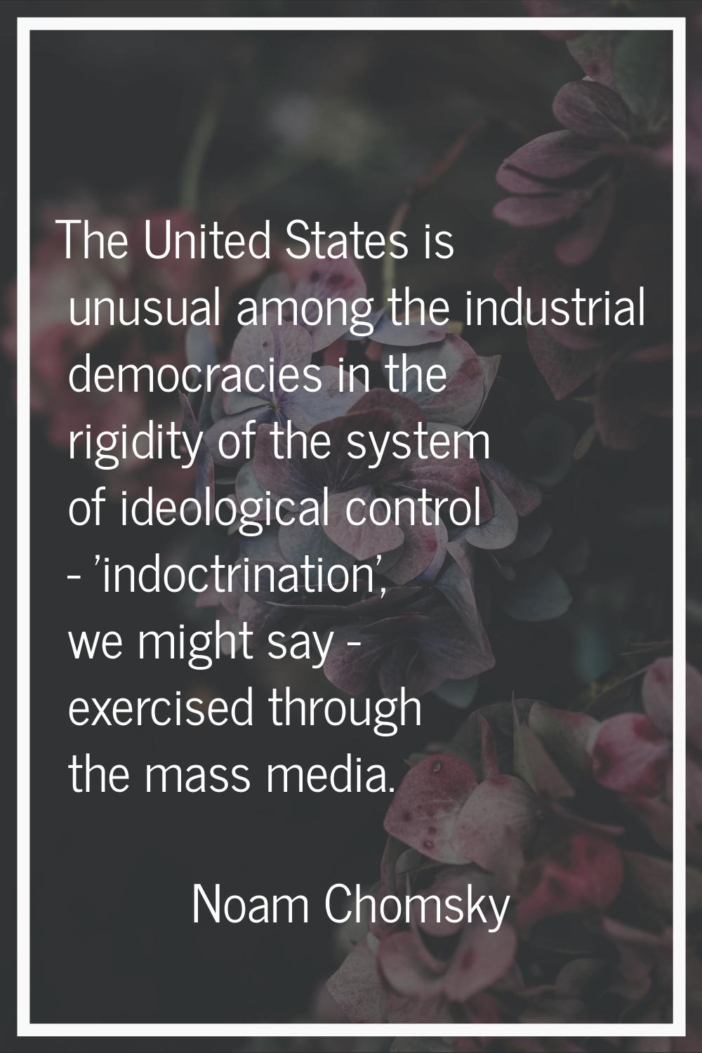 The United States is unusual among the industrial democracies in the rigidity of the system of ideo