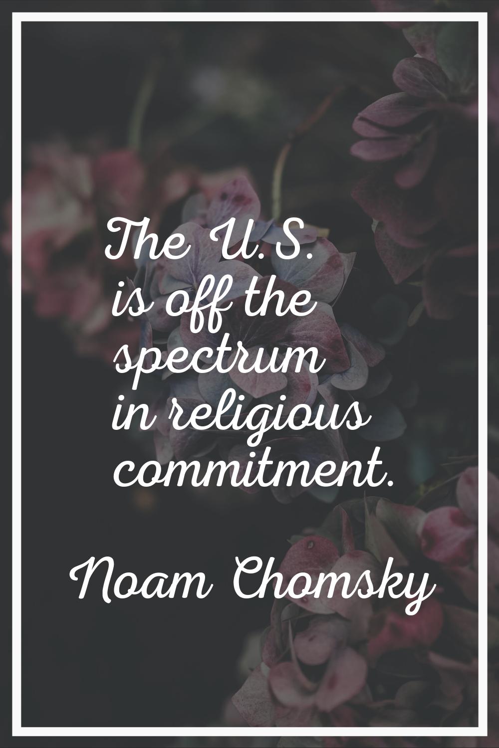 The U.S. is off the spectrum in religious commitment.