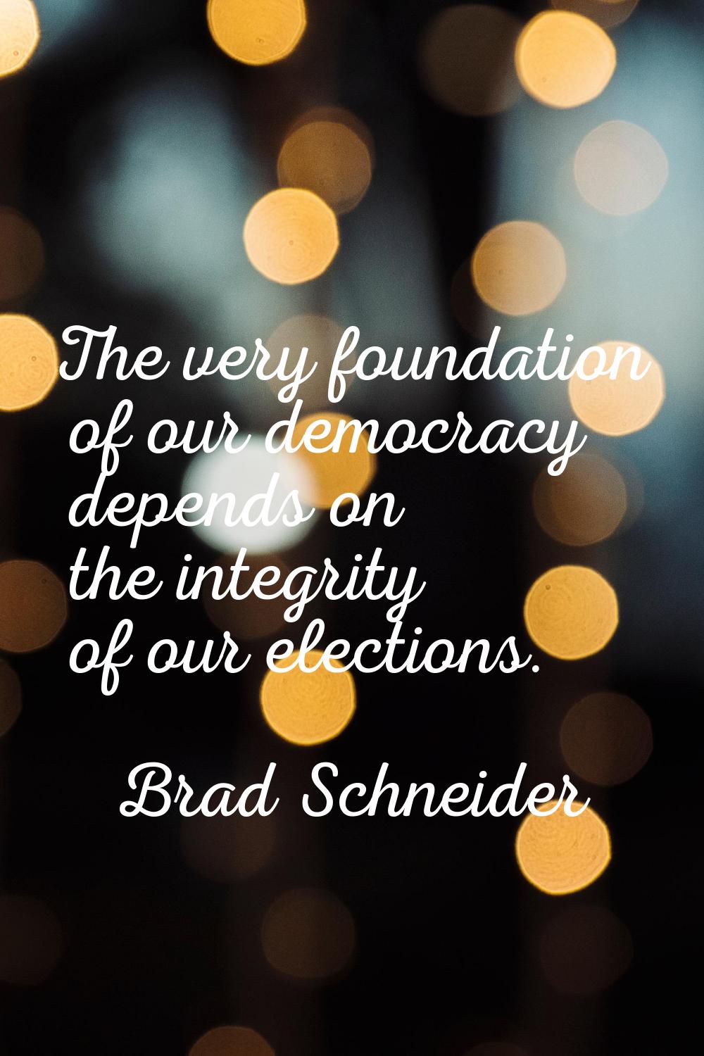 The very foundation of our democracy depends on the integrity of our elections.
