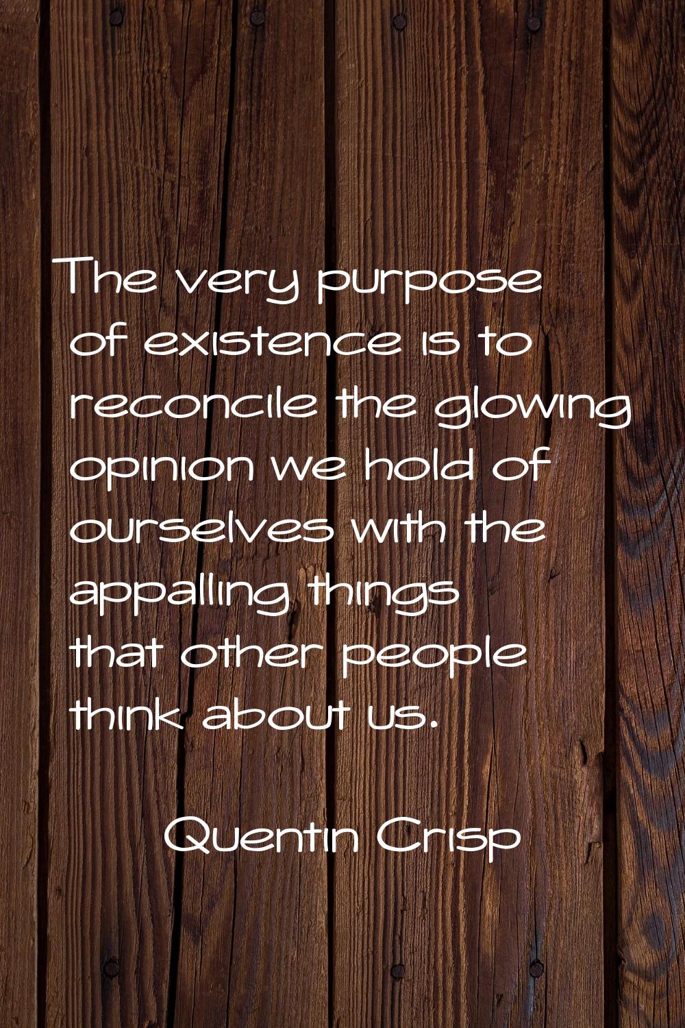The very purpose of existence is to reconcile the glowing opinion we hold of ourselves with the app