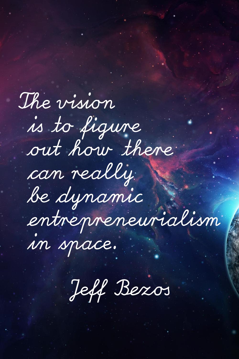 The vision is to figure out how there can really be dynamic entrepreneurialism in space.