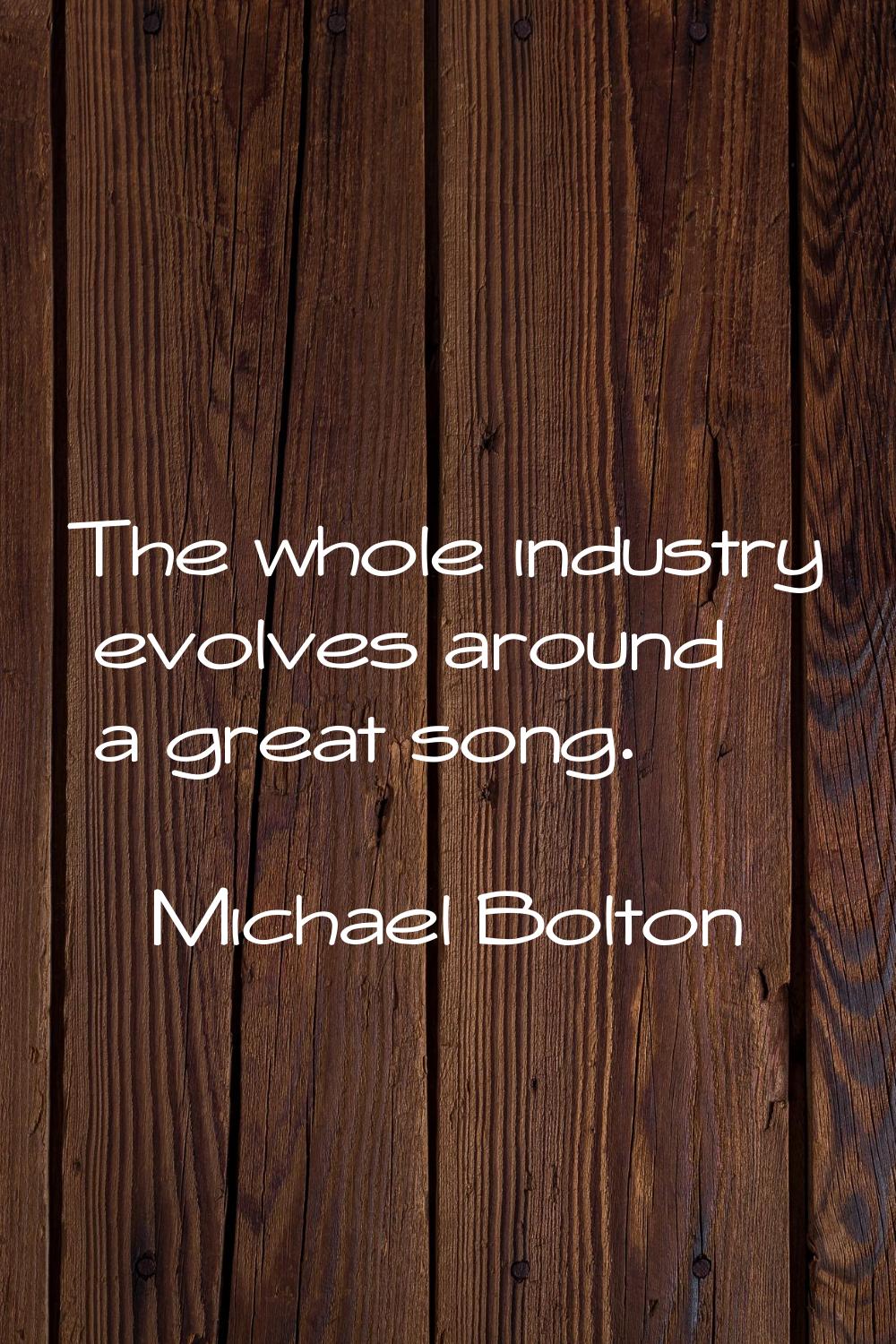 The whole industry evolves around a great song.