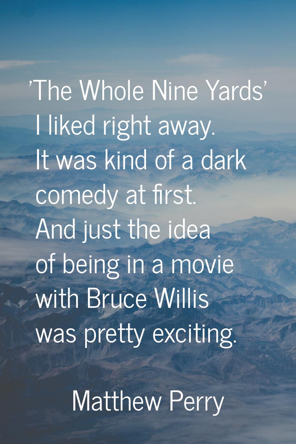 'The Whole Nine Yards' I liked right away. It was kind of a dark comedy at first. And just the idea