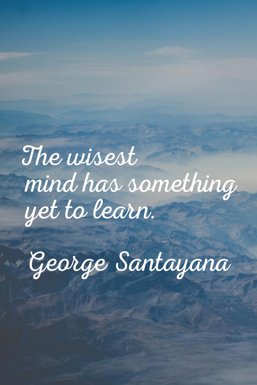 The wisest mind has something yet to learn.