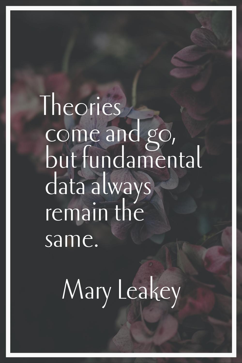 Theories come and go, but fundamental data always remain the same.