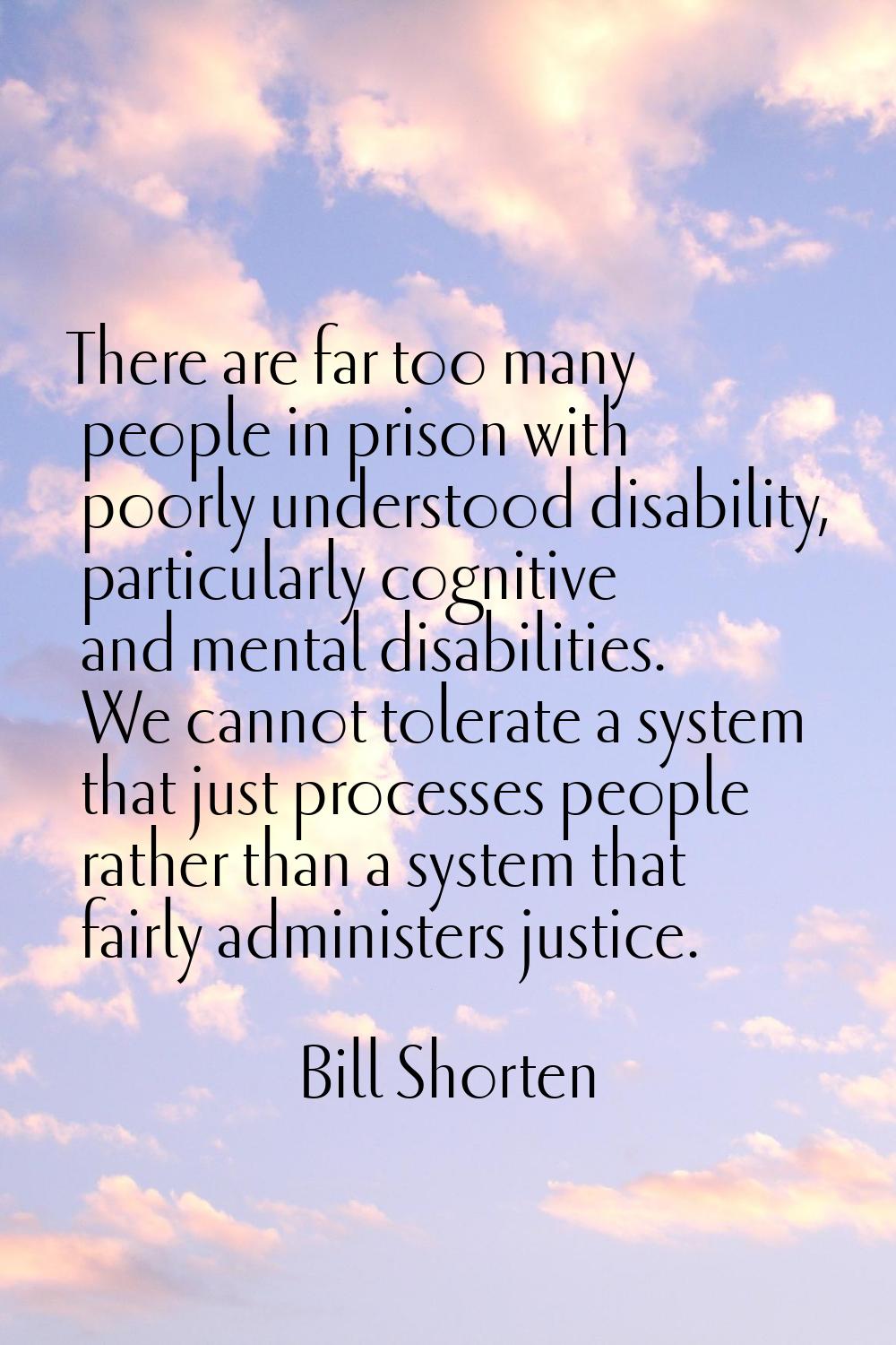 There are far too many people in prison with poorly understood disability, particularly cognitive a