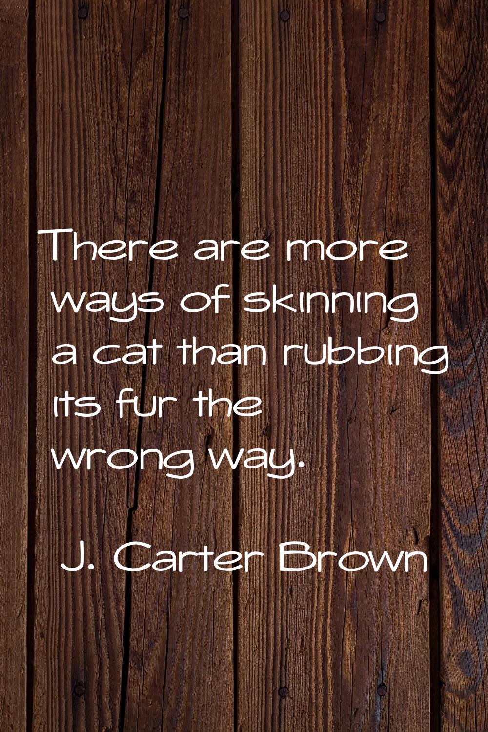 There are more ways of skinning a cat than rubbing its fur the wrong way.