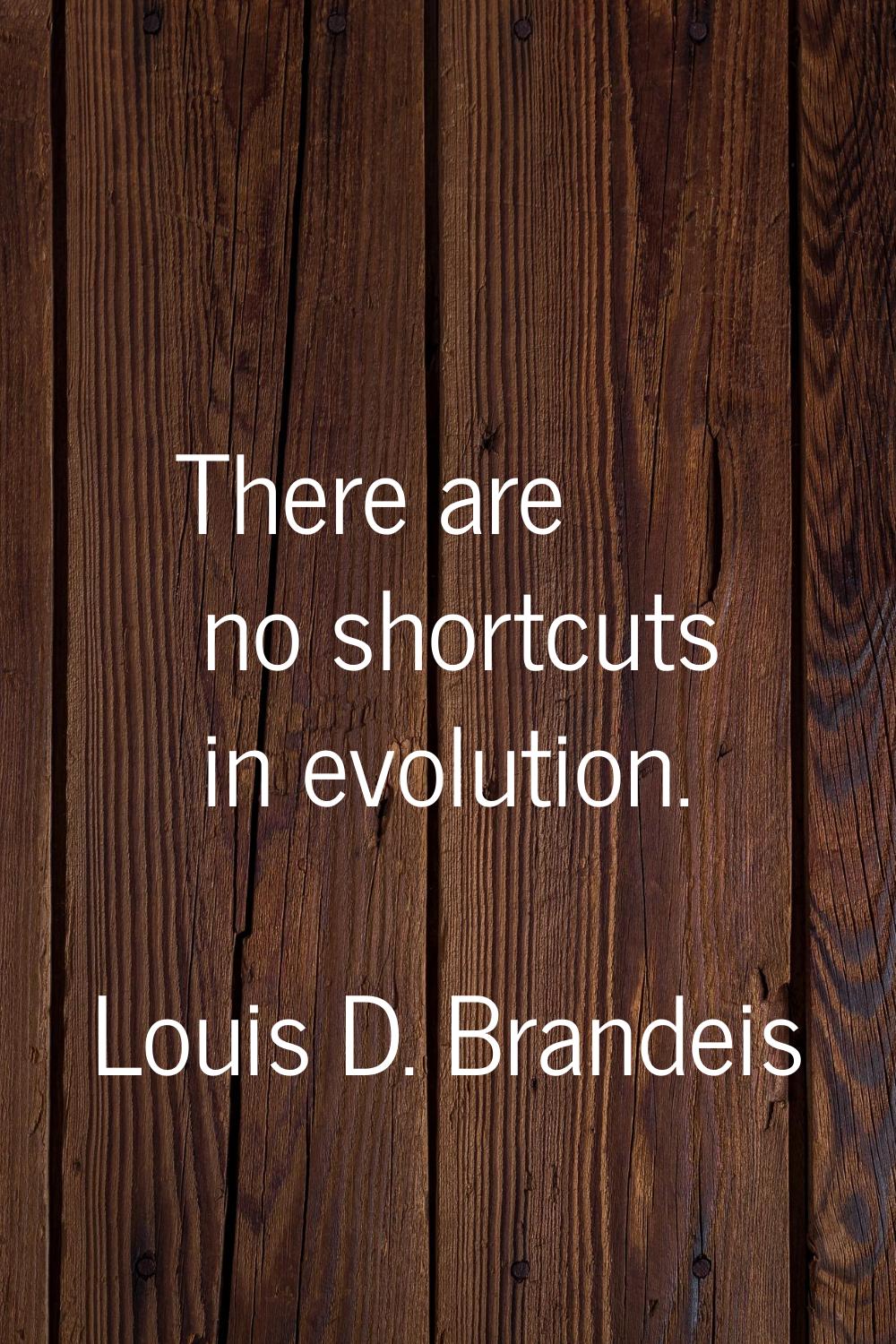 There are no shortcuts in evolution.