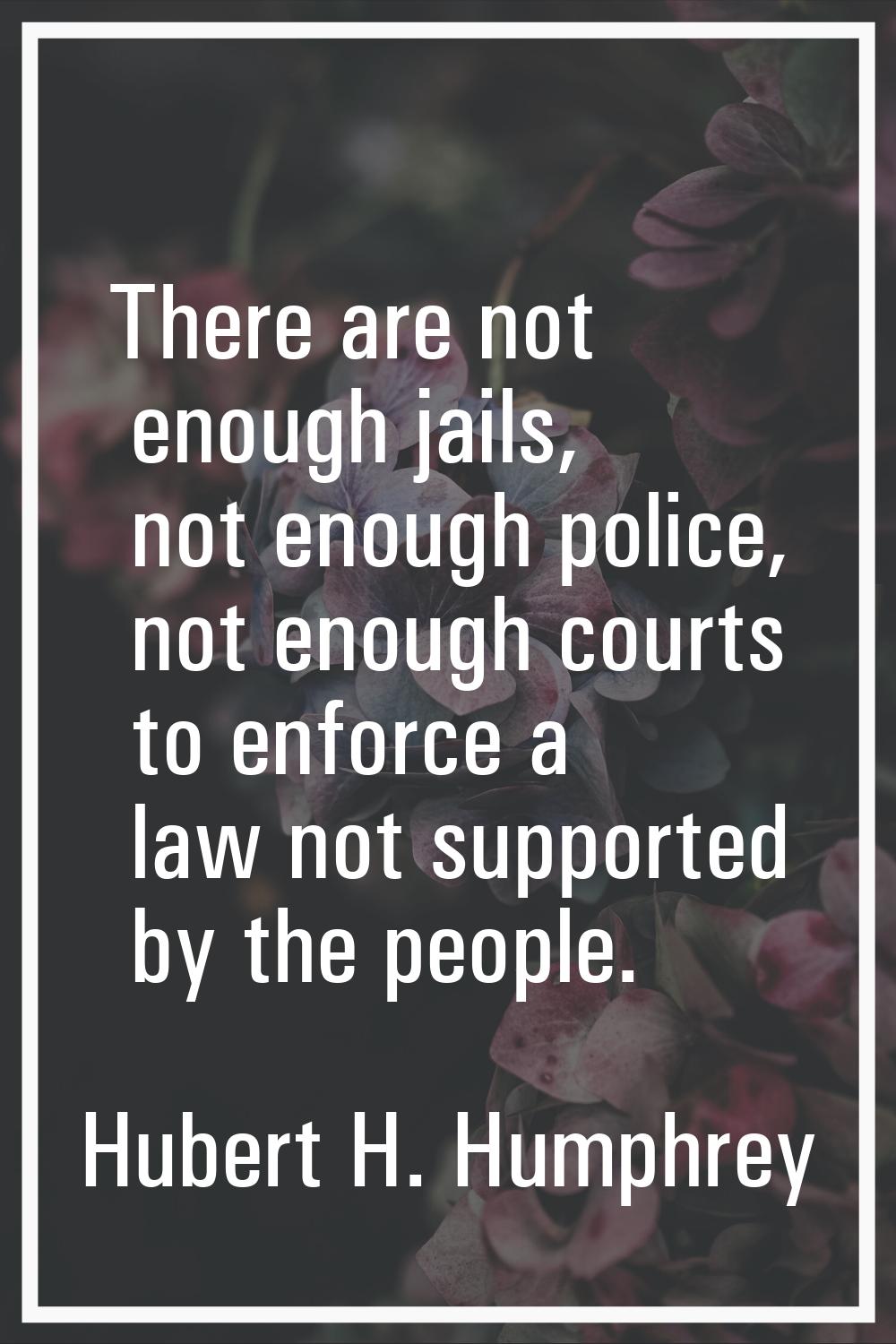There are not enough jails, not enough police, not enough courts to enforce a law not supported by 