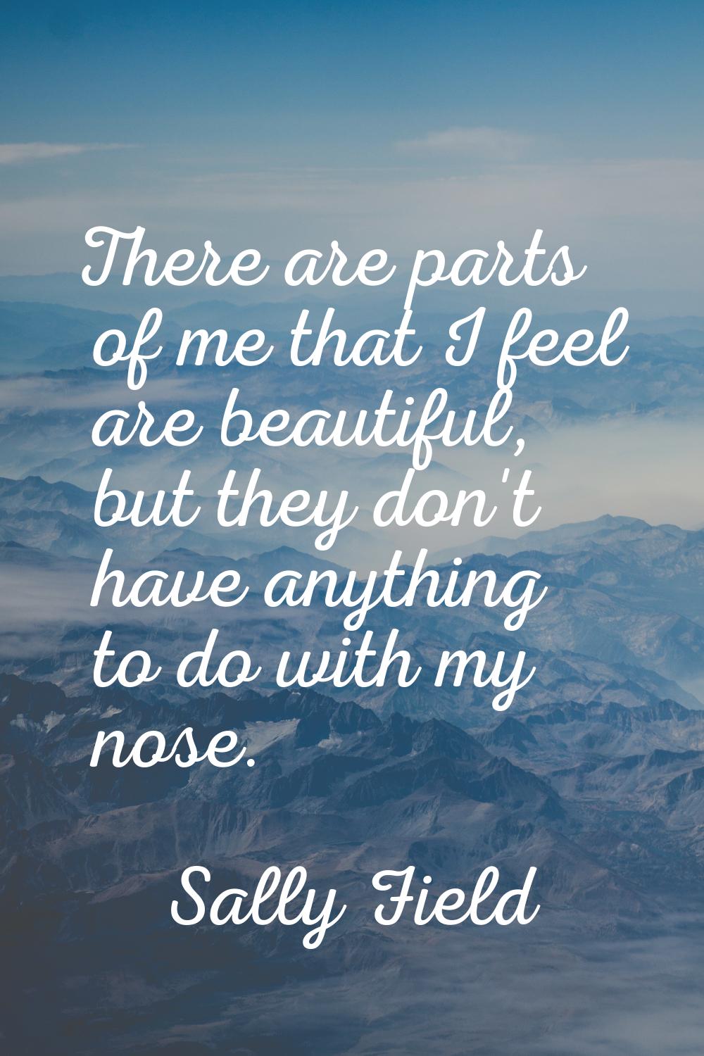 There are parts of me that I feel are beautiful, but they don't have anything to do with my nose.