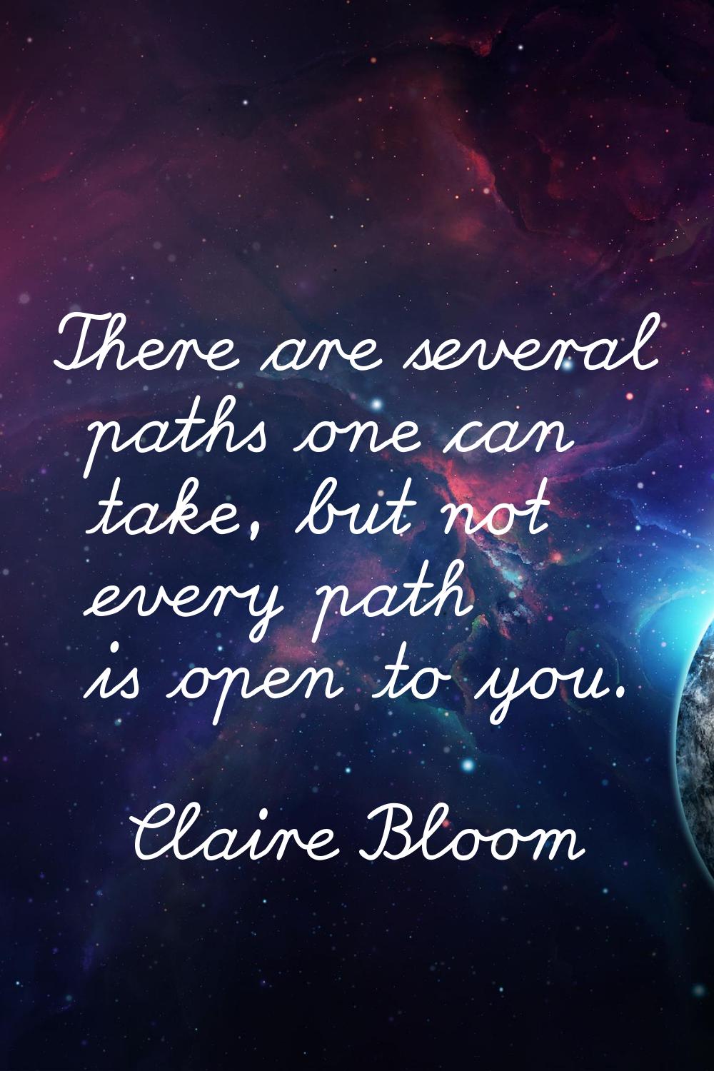 There are several paths one can take, but not every path is open to you.