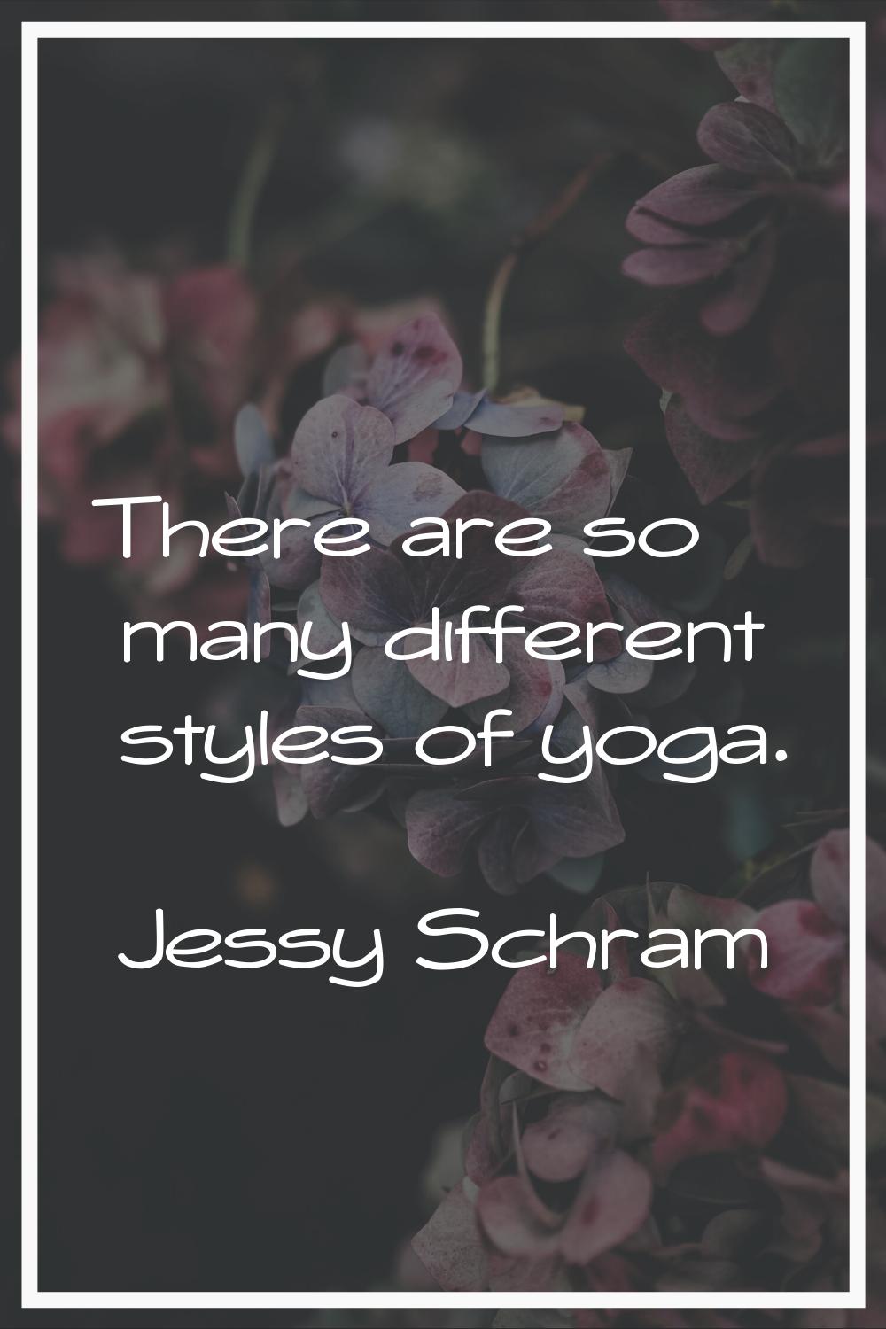 There are so many different styles of yoga.