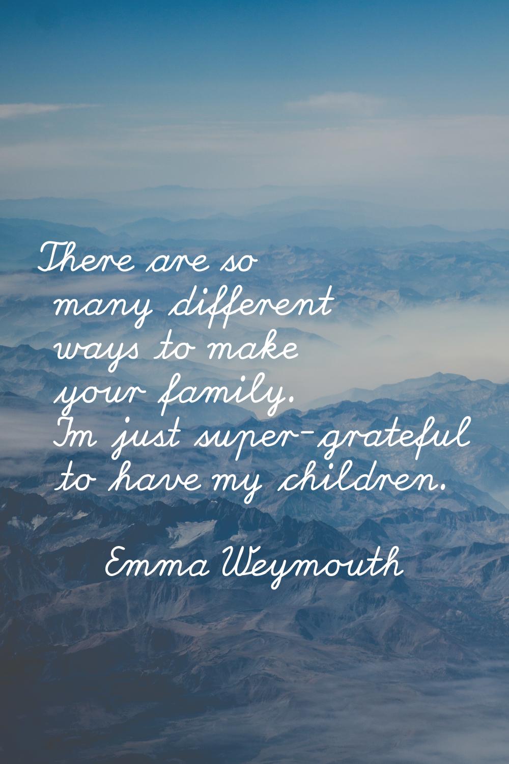 There are so many different ways to make your family. I'm just super-grateful to have my children.