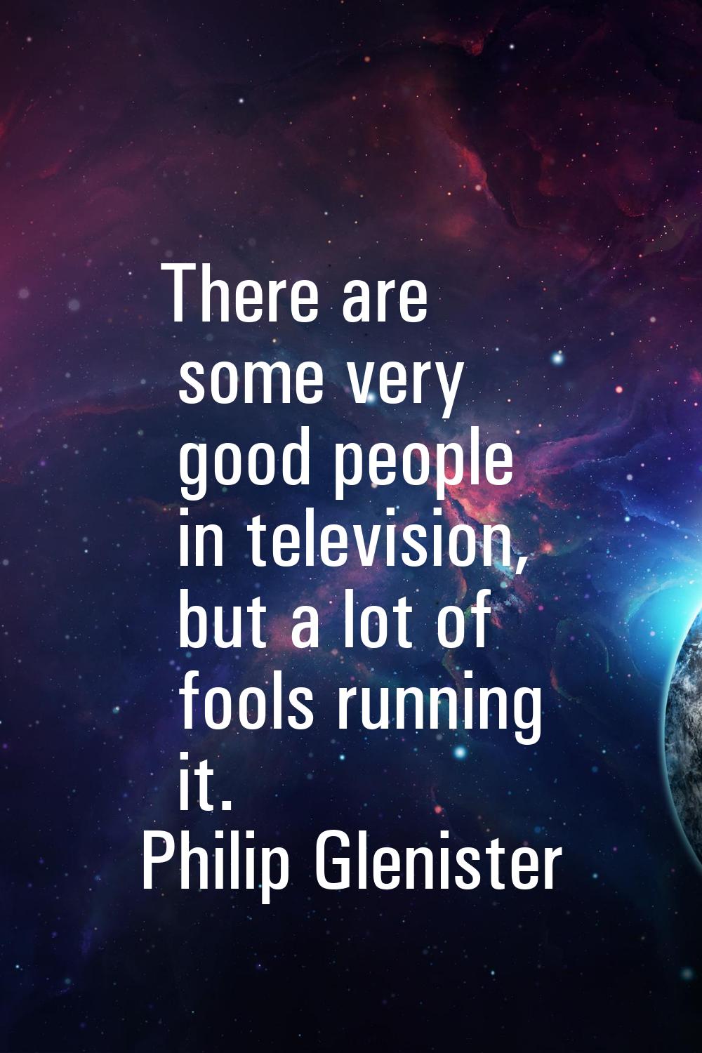 There are some very good people in television, but a lot of fools running it.