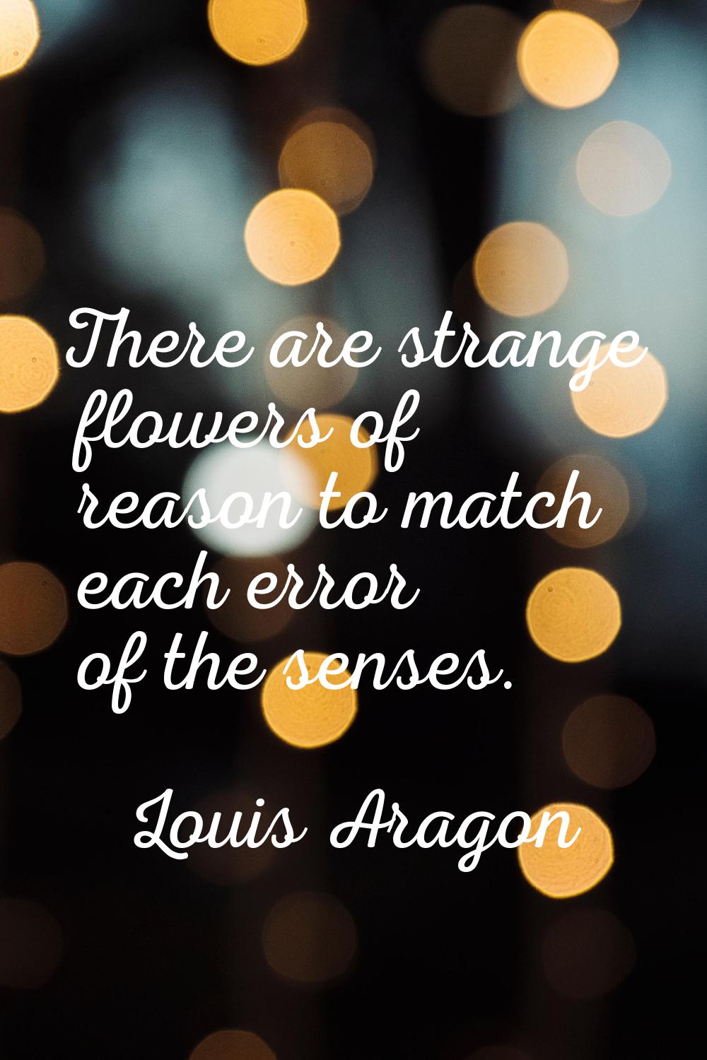 There are strange flowers of reason to match each error of the senses.