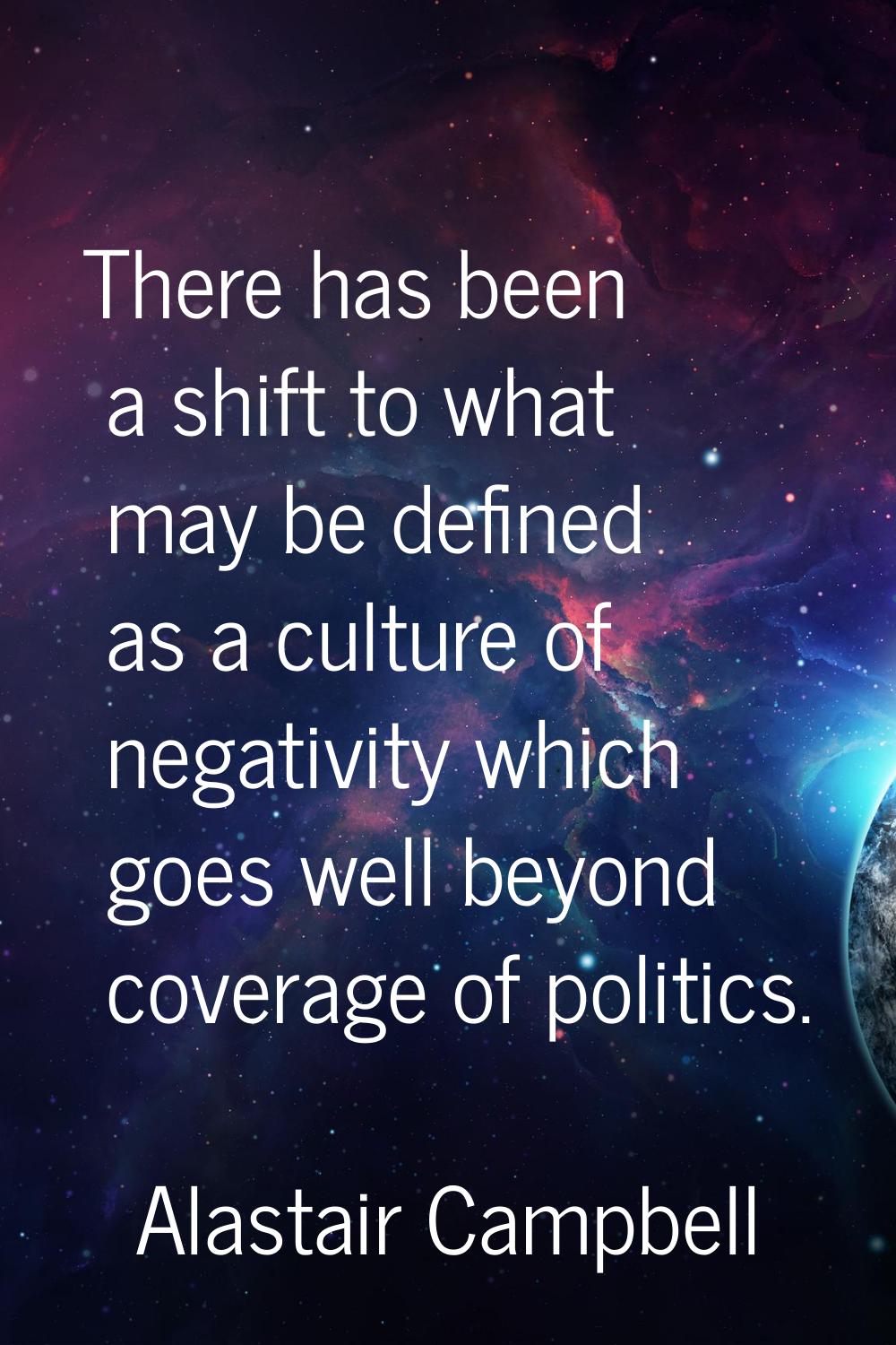 There has been a shift to what may be defined as a culture of negativity which goes well beyond cov