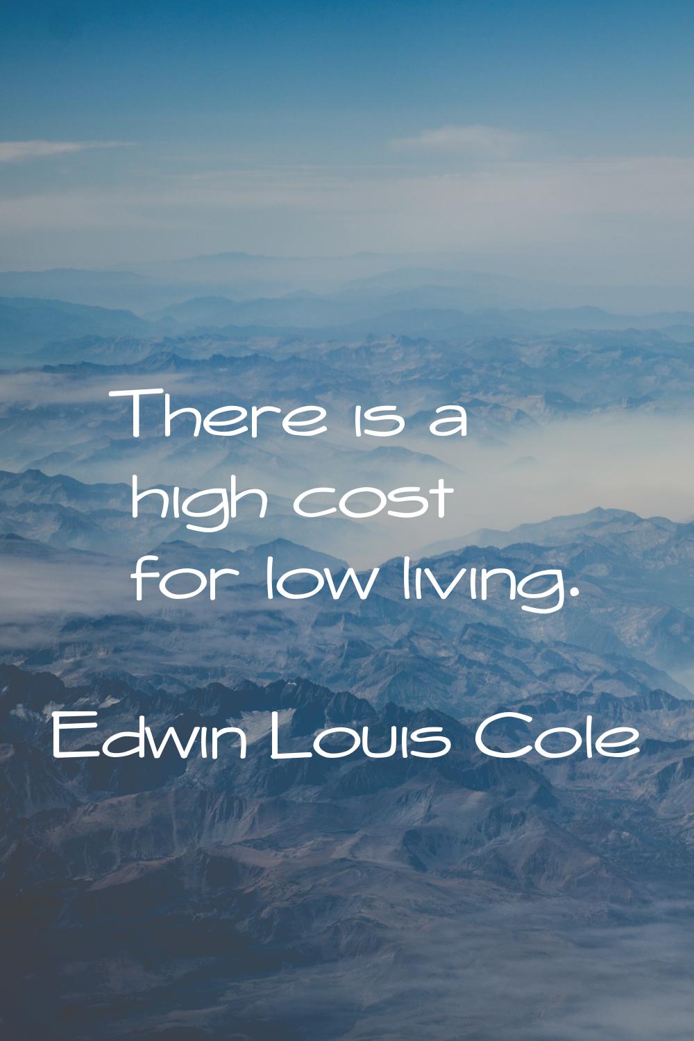 There is a high cost for low living.