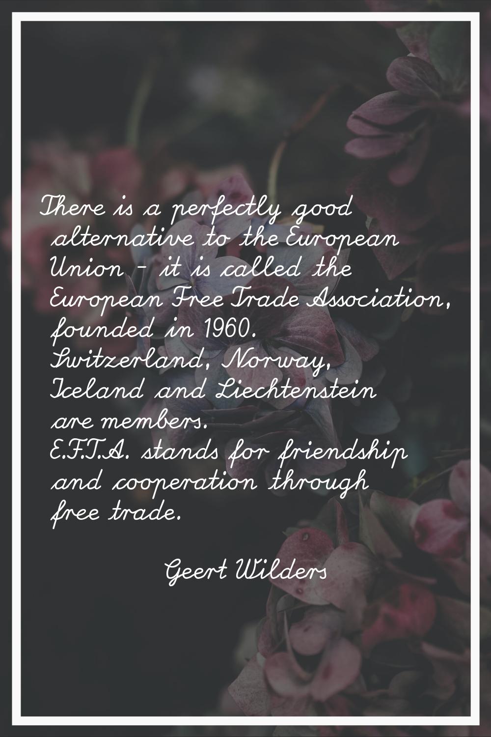 There is a perfectly good alternative to the European Union - it is called the European Free Trade 