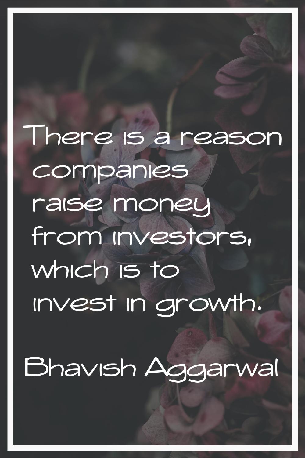 There is a reason companies raise money from investors, which is to invest in growth.