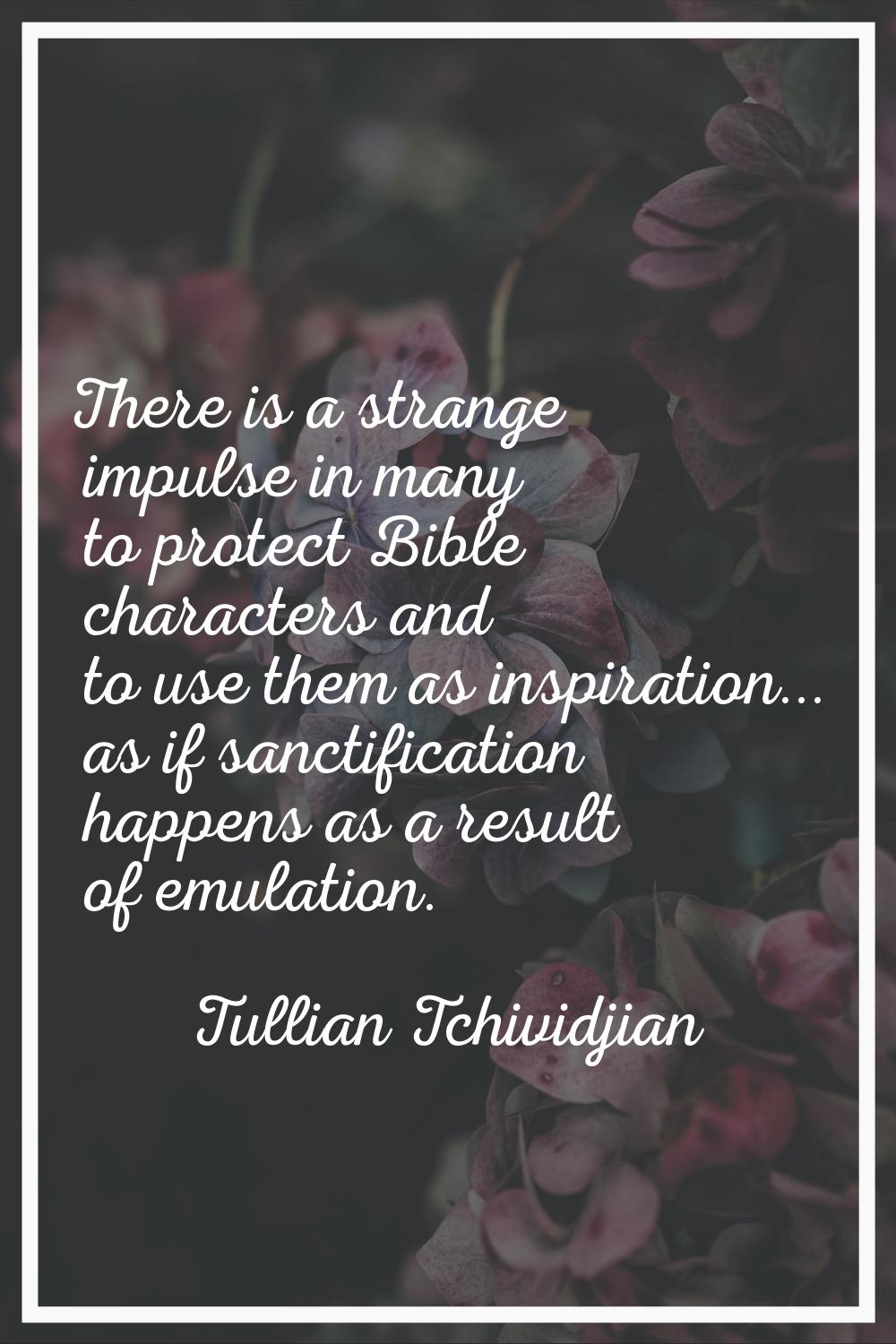 There is a strange impulse in many to protect Bible characters and to use them as inspiration... as