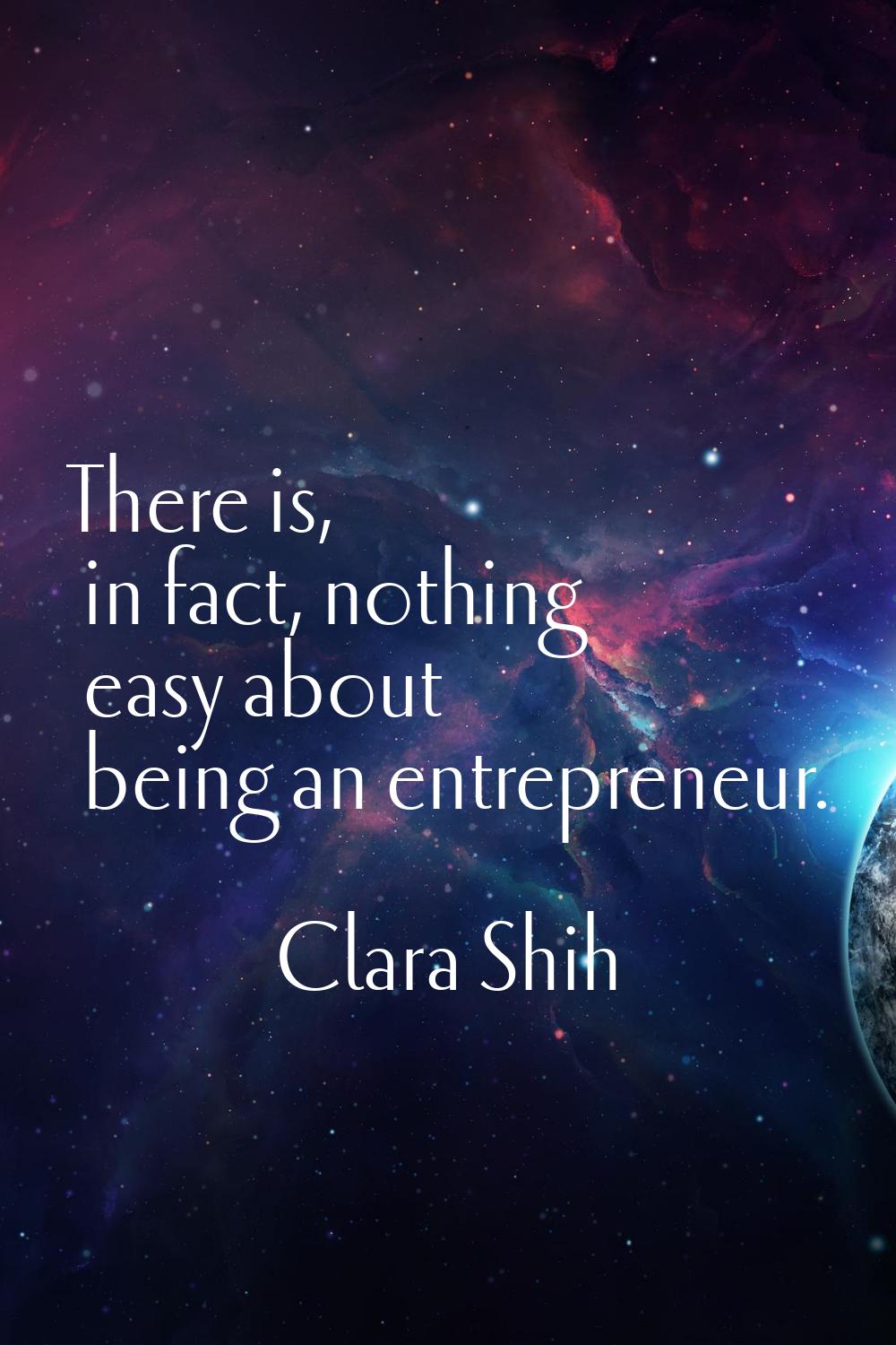 There is, in fact, nothing easy about being an entrepreneur.