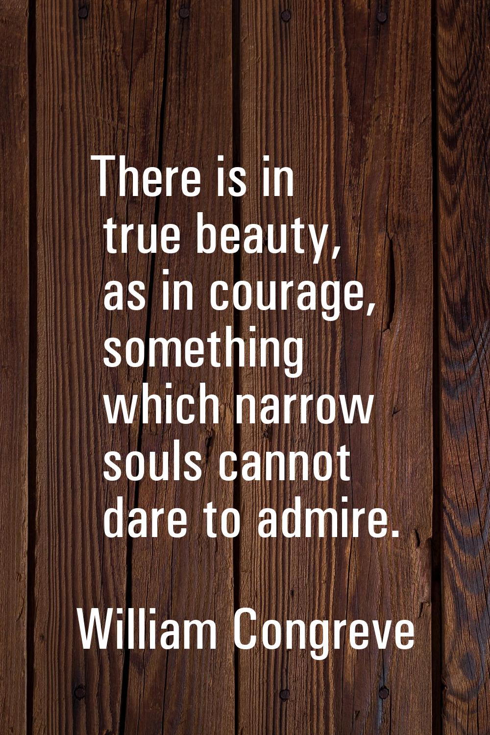 There is in true beauty, as in courage, something which narrow souls cannot dare to admire.