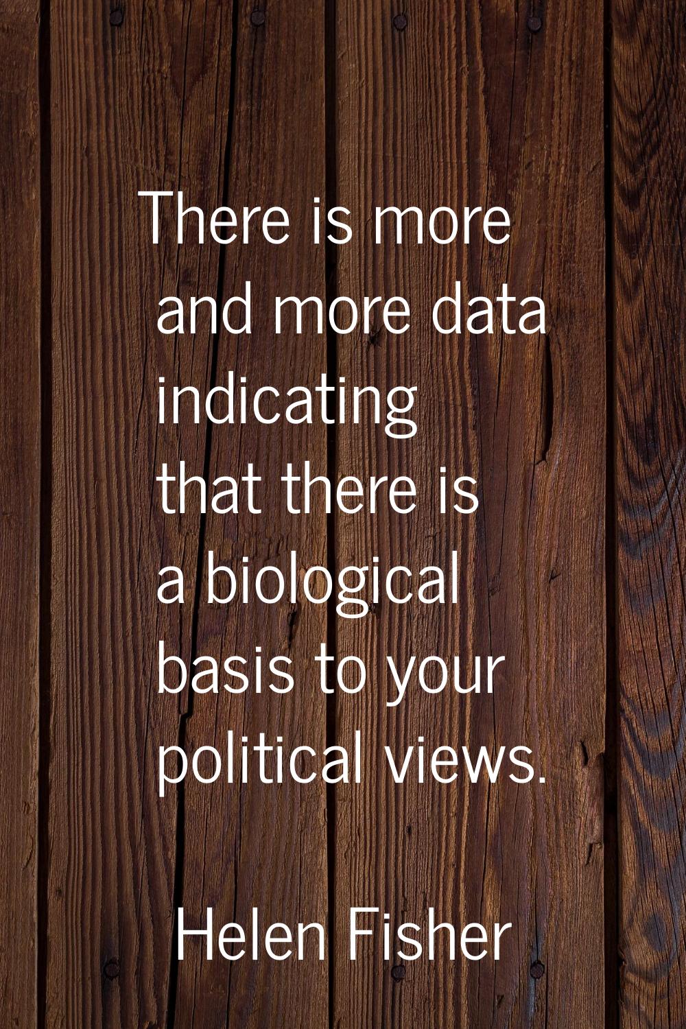 There is more and more data indicating that there is a biological basis to your political views.