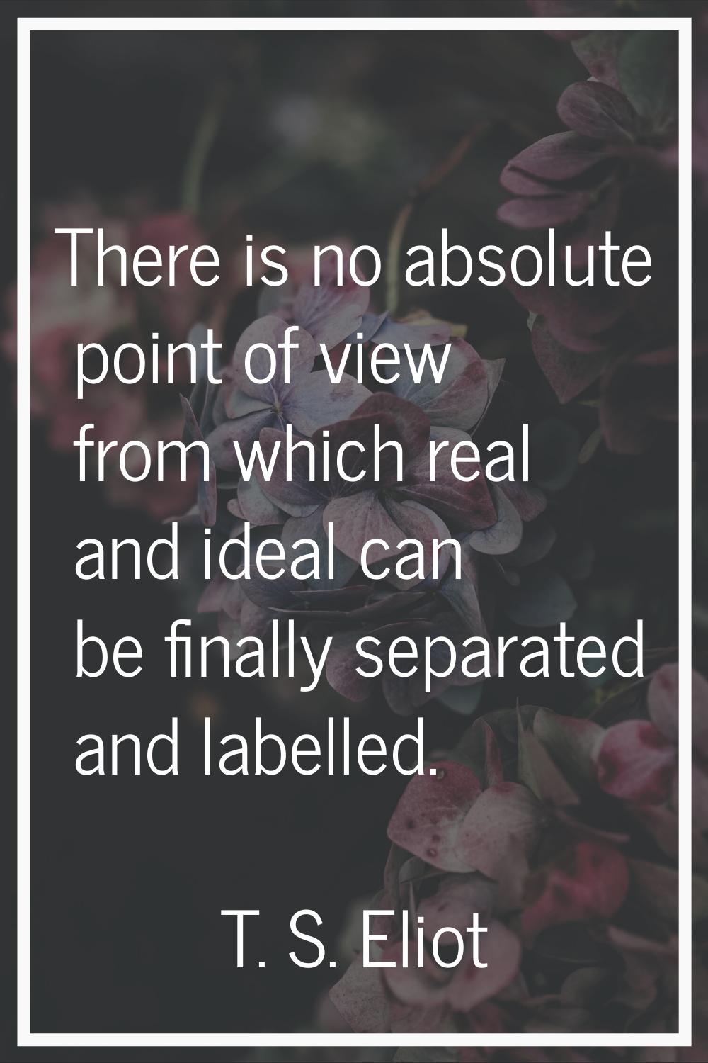 There is no absolute point of view from which real and ideal can be finally separated and labelled.