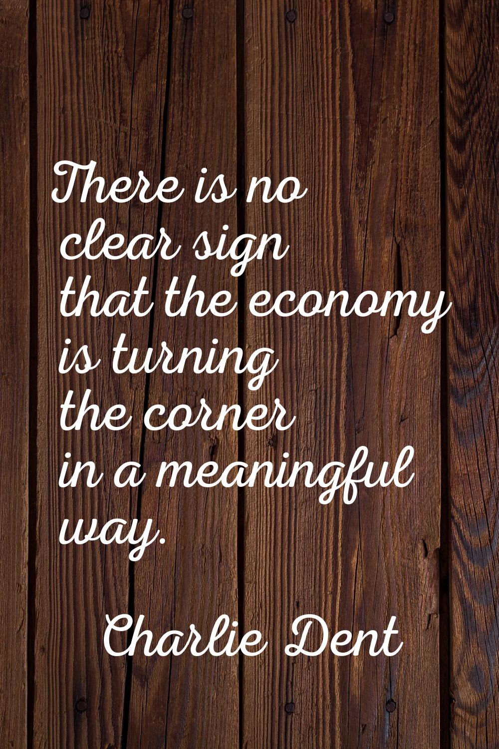 There is no clear sign that the economy is turning the corner in a meaningful way.