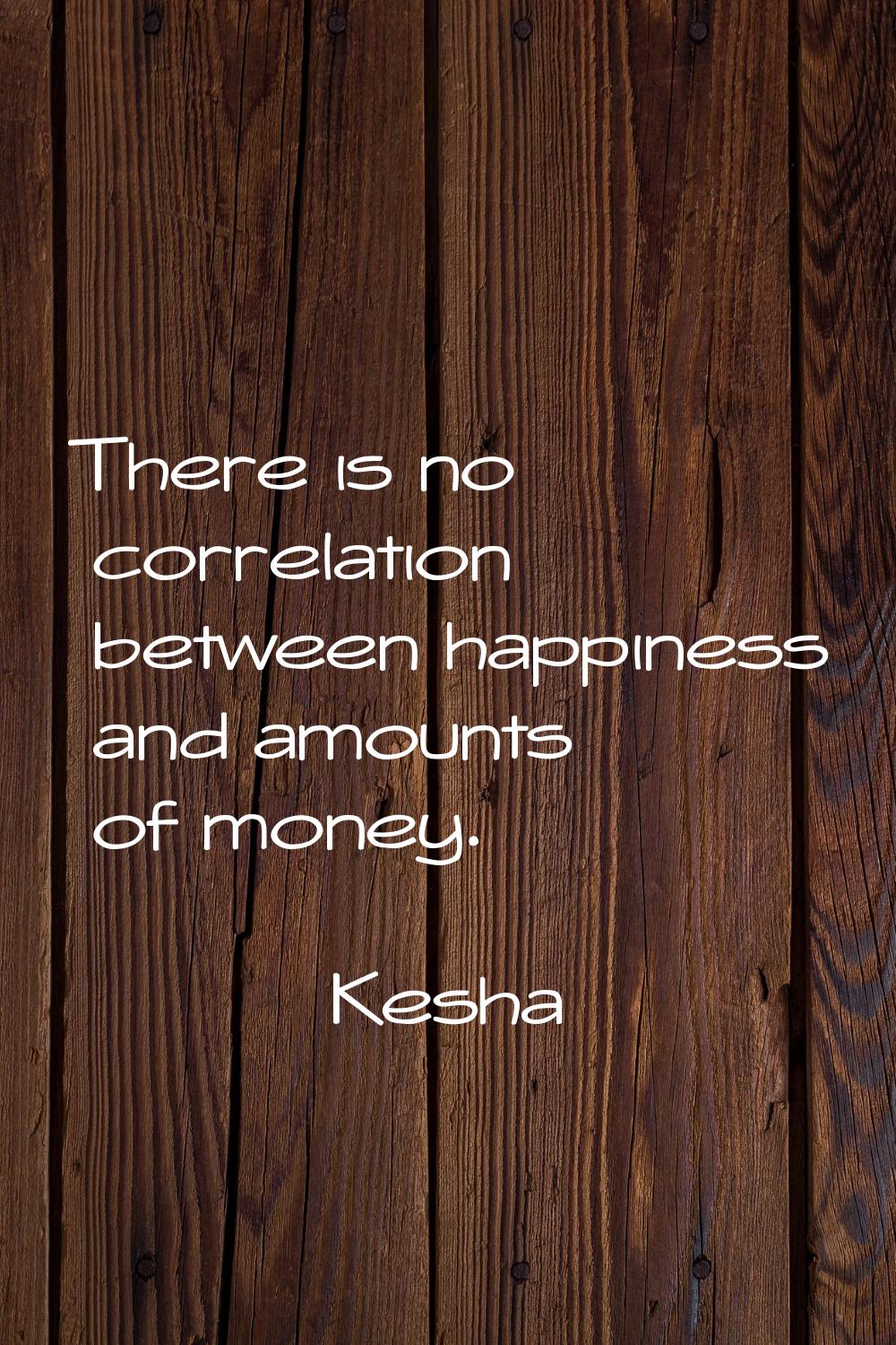 There is no correlation between happiness and amounts of money.