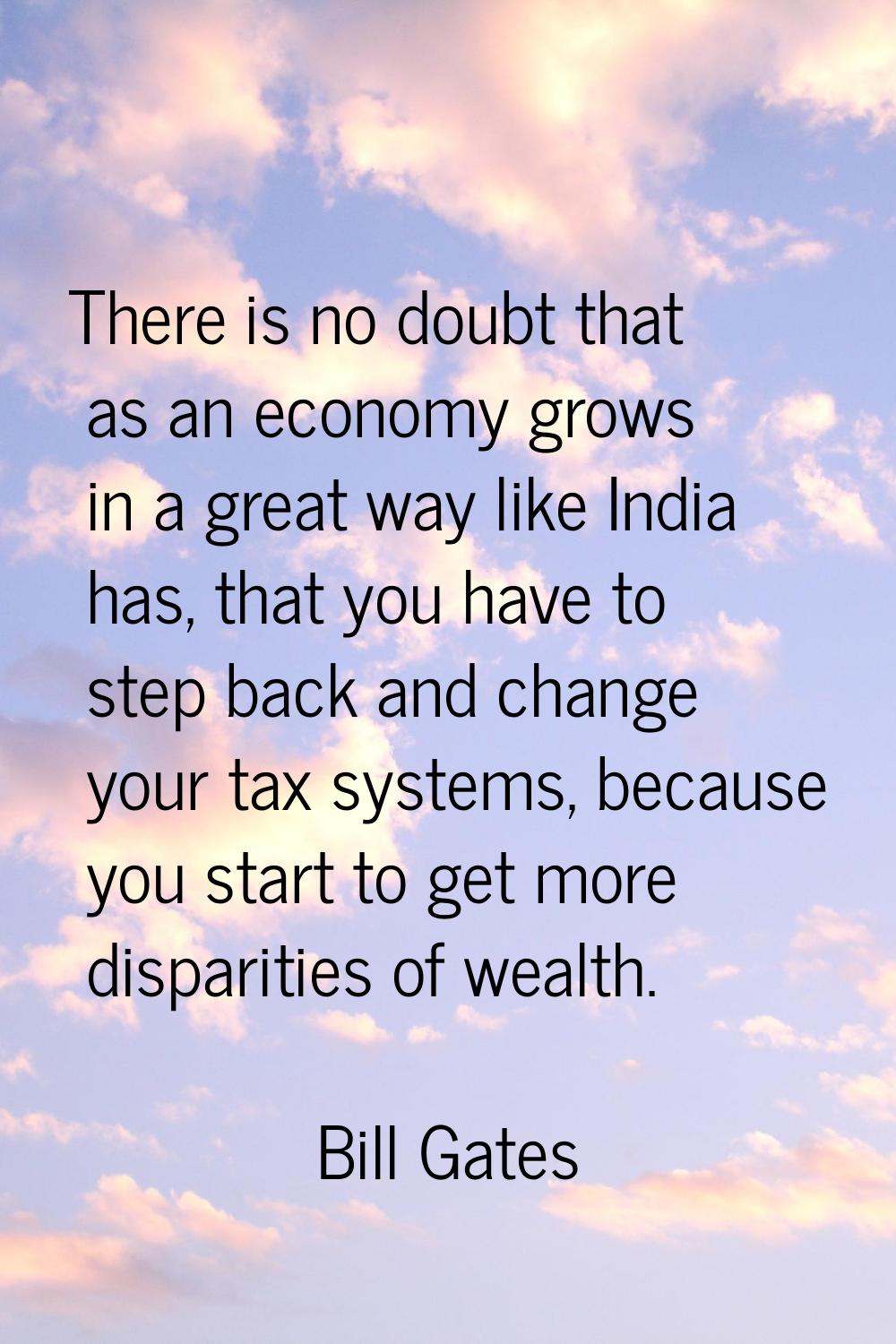 There is no doubt that as an economy grows in a great way like India has, that you have to step bac