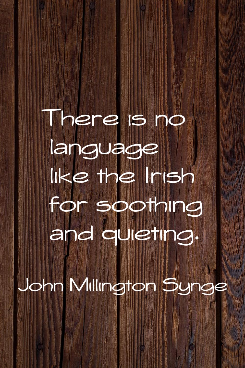 There is no language like the Irish for soothing and quieting.
