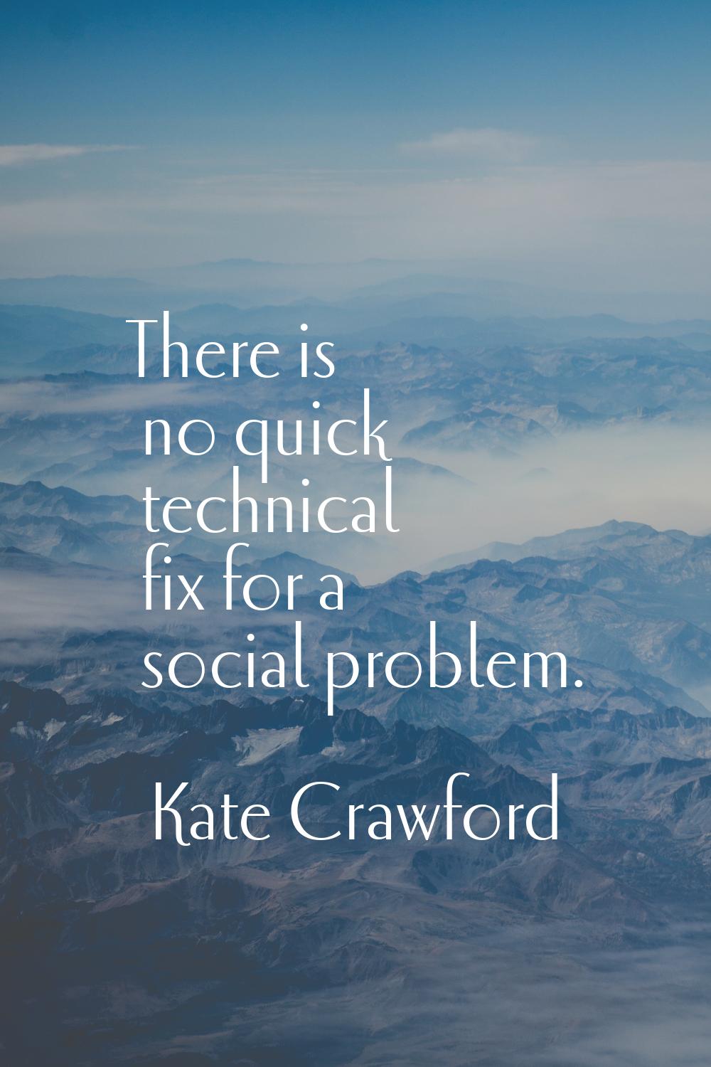 There is no quick technical fix for a social problem.