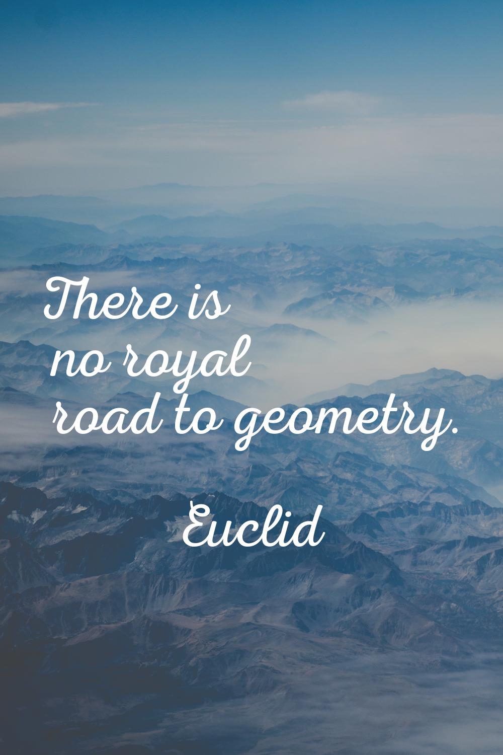 There is no royal road to geometry.