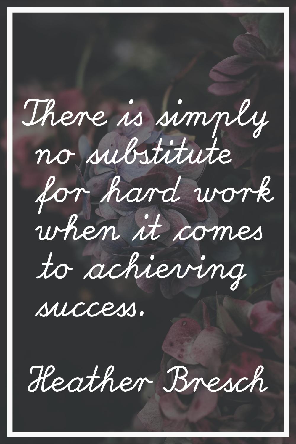 There is simply no substitute for hard work when it comes to achieving success.
