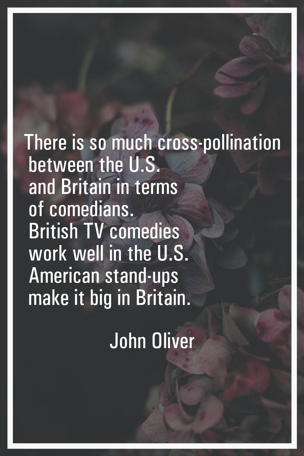 There is so much cross-pollination between the U.S. and Britain in terms of comedians. British TV c