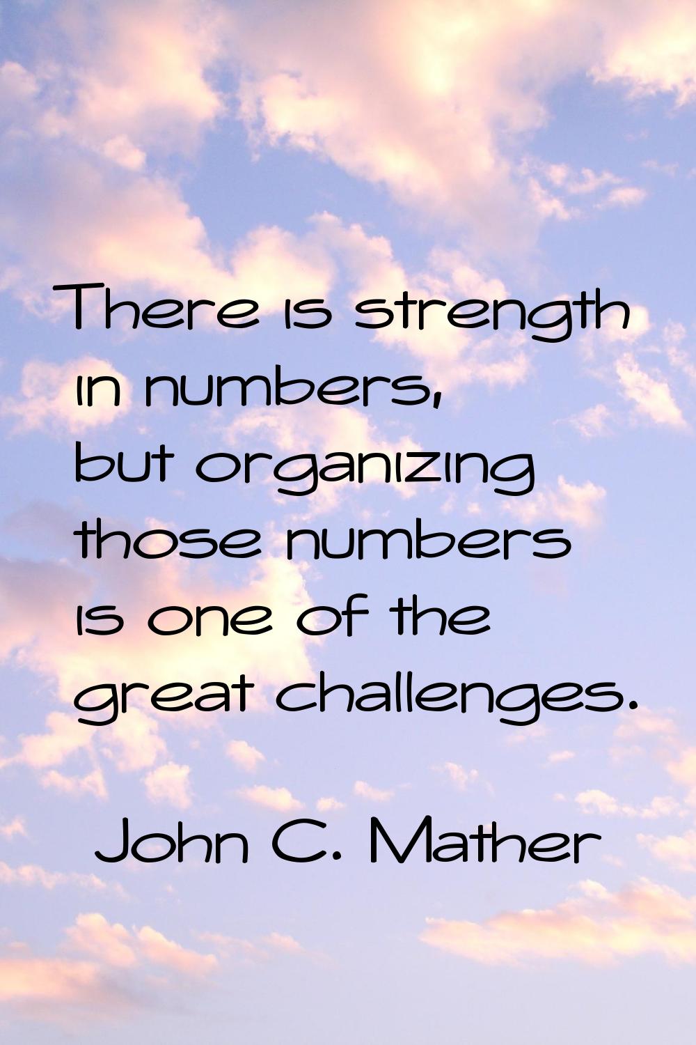There is strength in numbers, but organizing those numbers is one of the great challenges.